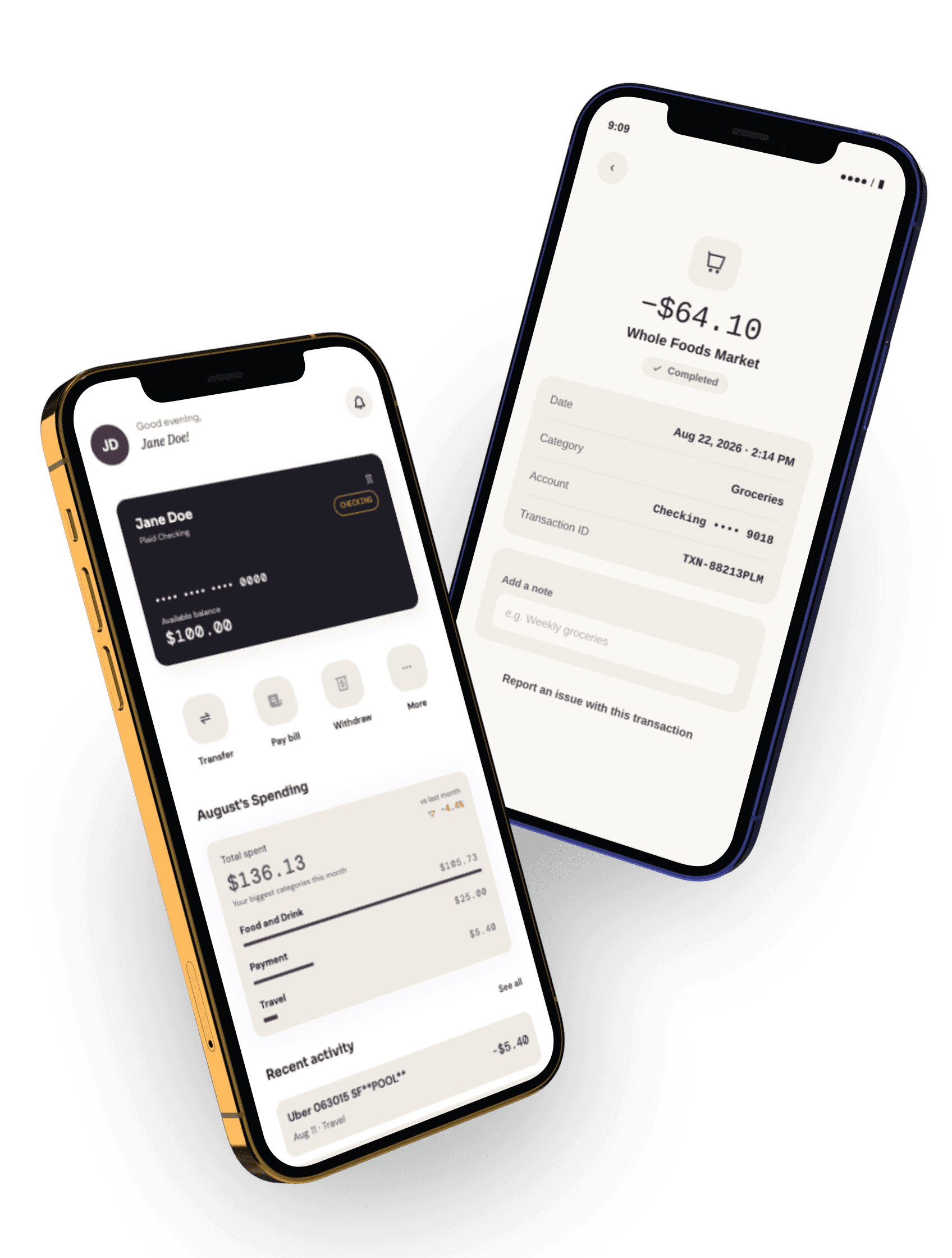 Fortify Bank app screens
